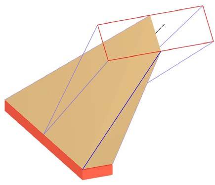 Aula de audiencias pontificias Control gráfico de formas y superficies de transición Geometría del pilar Este caso es una nueva versión de transición entre dos rectángulos girados 90º entre sí.