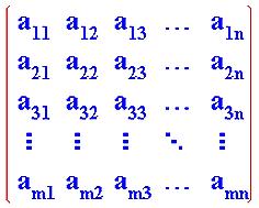 Algebra lineal Matrices Una matriz A un arreglo rectangular de números dispuestos en m renglones (filas) y n columnas.