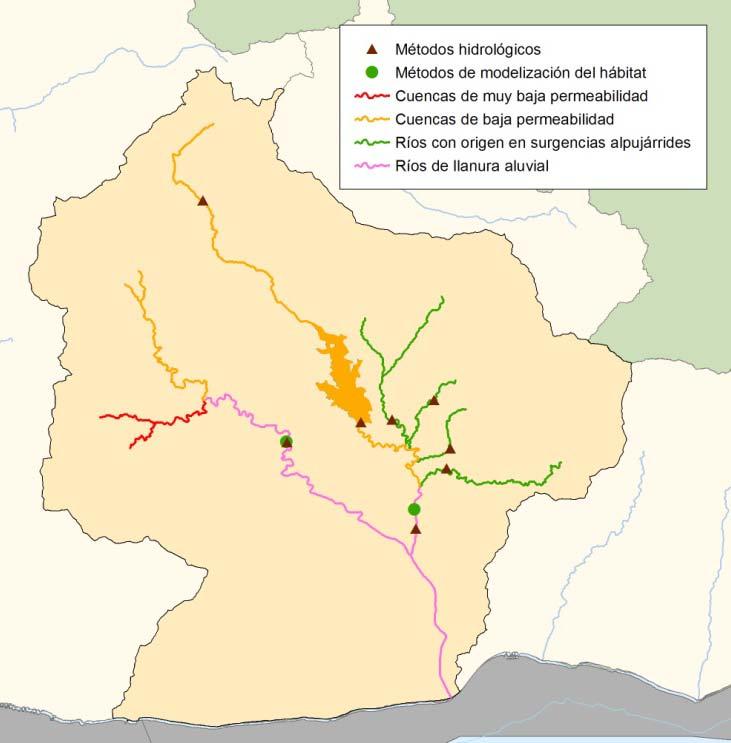 SUBSISTEMA II-1 El principal grupo de masas de subsistema II-1 en las que hay que establecer un régimen de mínimos por regionalización pertenecen al grupo de ríos con origen en surgencias