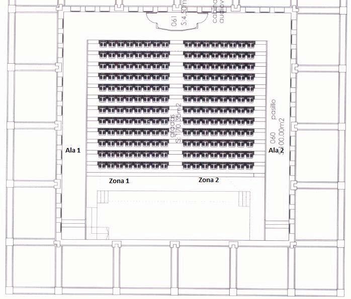 Hoja 5 de 12 AUDITORIO: El Auditorio (Figura 2), tiene una capacidad de 292 puestos y está dividido en: - Zona Presidencial.