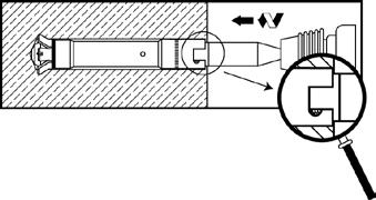 El anillo rojo de la herramienta de colocación indica el avance de la colocación del anclaje. 5. El perno lleva en si 6. una marca indicadora que proporciona el control para una colocación precisa.
