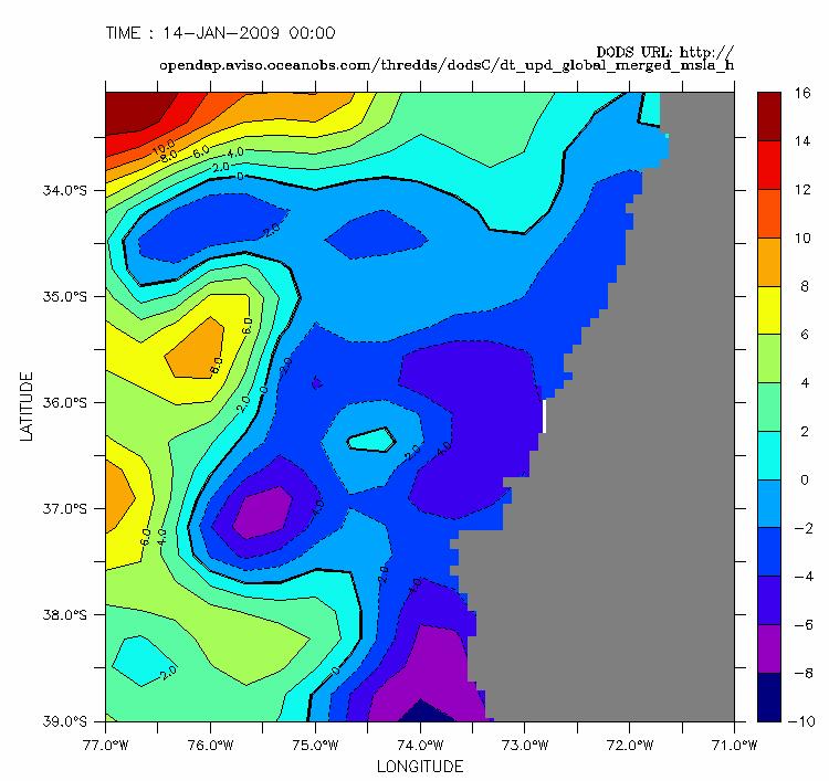 A B C D Figura 25. (A, B) Anomalías del nivel del mar (cm) y (C, D) topografía dinámica (cm) en la región de estudio durante el crucero FIP 28-2.