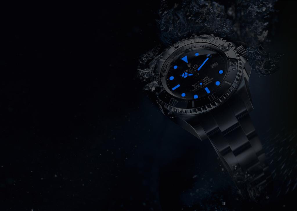 Las funciones del Rolex Deepsea luminiscencia azul La innovadora visualización Chromalight de la esfera rompe las barreras de la visibilidad en los ambientes más oscuros.