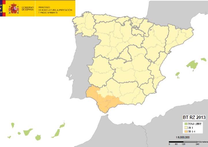 Lengua azul España se declara libre del serotipo 8 en enero de 2013.