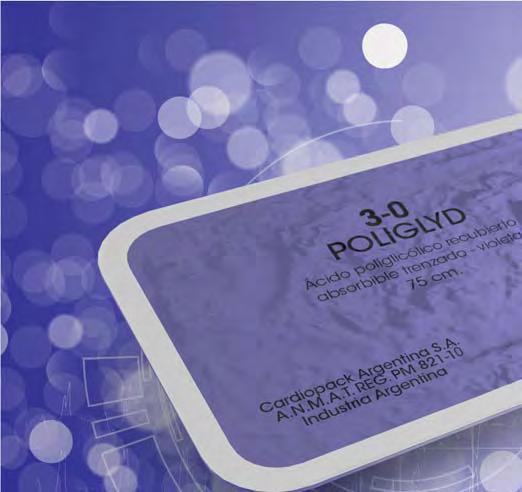 POLIGLYD Sutura sintética absorbible realizada con un polímero de ácido glicólico, recubierta con una fina película de estearato de calcio.