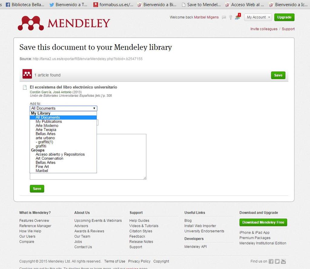 6. Mendeley : importar referencias :