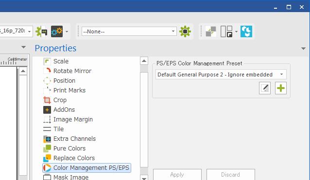 Imprimir utilizando tinta fluorescente Para archivos EPS 1 Haga clic en [Color Management