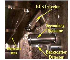 Detectores Para reconstruir la imagen de MEB, se debe de utilizar el detector adecuado y así convertir la radiación que sale de la muestra