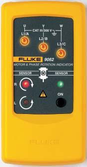 El Fluke 9040 es un comprobador de secuencia de fases que proporciona claras indicaciones mediante una pantalla LCD, además de determinar la dirección de rotación con el fin de señalar las conexiones