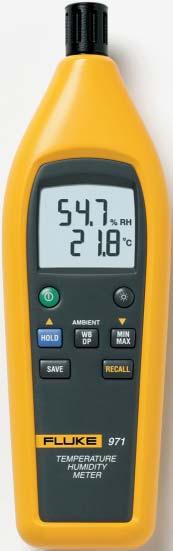 Medidor de humedad relativa y temperatura 971 Medidores de monóxido de carbono Fluke 971 Medidor de humedad relativa y temperatura Obtenga rápidamente lecturas precisas de la humedad y temperatura