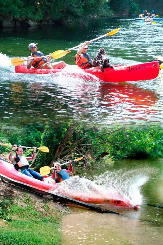 Descenso en canoa Descenso del río Sella en canoa con salida en Arriondas entre las 11:00 y las 13:00 horas. Se proporciona todo el material necesario así como un bidón con sabroso picnic.