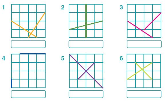 En cada caso anoten si las rectas representadas son perpendiculares u oblicuas. 3.