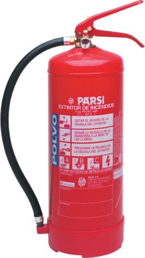 Extintores de 6,9,2 kg de Polvo - Presión Incorporada Fabricados según la norma EN3:996 Marcado CE conforme directiva 97/23/CE de Equipos a Presión