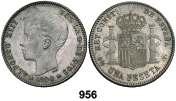 Alfonso XII. MSM. 1 peseta. (Cal. 62). Parte de brillo original. MBC+. Est. 50.. 30, 954 1893*1893. Alfonso XIII. PGL.
