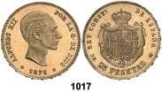 10 pesetas. (Cal. 10). S/C-. Est. 150....................... 110, 1017 1876*1876. DEM. 25 pesetas.