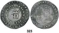 : Castillos y leones cuartelados, S debajo. PETRVS REX CASTELLE E LEGIONIS. 3,47 grs. Preciosa pátina. Escasa así. MBC+/EBC-. Est. 200........................................ 125, 323 Enrique II (1368-1379).