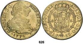 600, 626 1776. Popayán. JS. 8 escudos. (Cal. 128) (Cal.Onza 806).