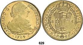 629 1784. Popayán. SF. 8 escudos. (Cal. 137). Leves rayitas.