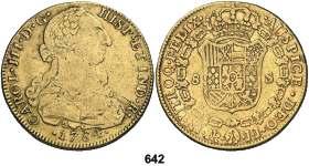 . 850, 642 1784. Santa Fe de Nuevo Reino. JJ. 8 escudos. (Cal. 193). MBC-.