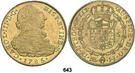 643 1785. Santa Fe de Nuevo Reino. JJ. 8 escudos. (Cal. 195). Leves marquitas.