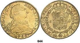 Santa Fe de Nuevo Reino. JJ. 8 escudos. (Cal. 196). MBC-/MBC. Est. 1.000.