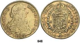 ............ 800, 648 1784/3. Santiago. DA. 8 escudos. (Cal. 241). Golpecitos.