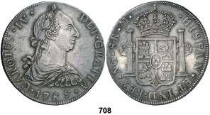 708 1789. Guatemala. M. 8 reales. (Cal. 617). Busto de Carlos III. Ordinal IV.