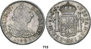 200, 713 1790. Lima. IJ. 8 reales. (Cal. 642). Busto de Carlos III. Ordinal IV.