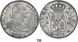720 1805. Madrid. FA. 8 reales. (Cal. 675). Leves sombras. Bella.