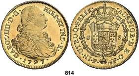 200, 814 1797. Popayán. JF. 8 escudos. (Cal. 76). Bellísima. Brillo original.