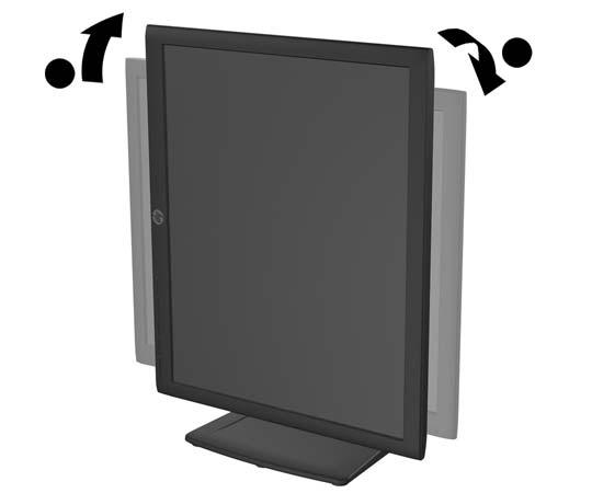 4. Gire el monitor de visualización de orientación horizontal para vertical para ad