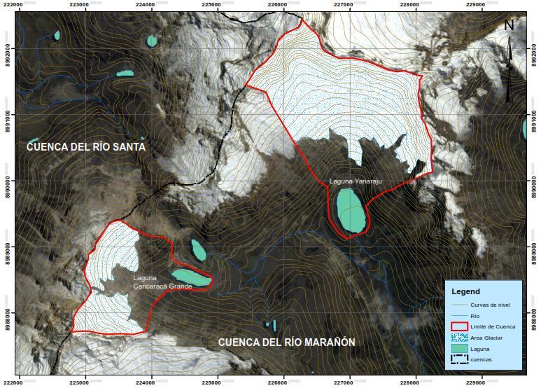 Figura N 02: Área de influencia hacia las lagunas Cancaracá Grande y Yanaraju.