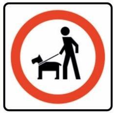 Se utiliza en aquellos lugares destinados a la circulación ciclista con el objetivo de que los propietarios de perros tengan el control de sus mascotas y con ello se evite conflicto con los demás