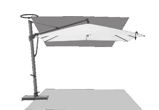 SOMBRNO S + easy rmazón: 8 piezas de aluminio, con accionamiento de manivela autobloqueante a ambos lados y barra de dirección para un ajuste cómodo de la inclinación del techo, por ambos lados hasta