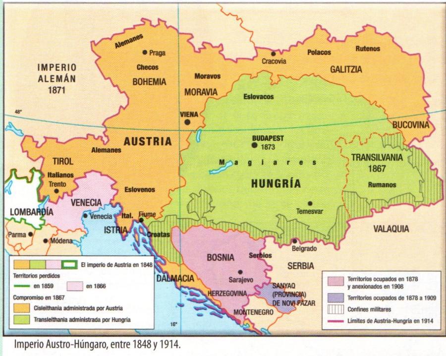 Organización del Imperio austro-húngaro Al finalizar las guerras napoleónicas, Austria lideró el resurgimiento del absolutismo monárquico.