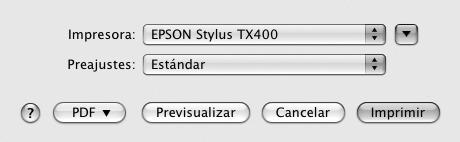 Cómo imprimir en Macintosh Consulte la siguiente sección para su sistema operativo Mac OS : En Mac OS X 10.5 1. Abra una imagen o documento en una aplicación. 2.