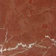 Mármol El Rojo Alicante una roca de color rojizo, con veteado blanquecino irregular, compacta y de grano fino.