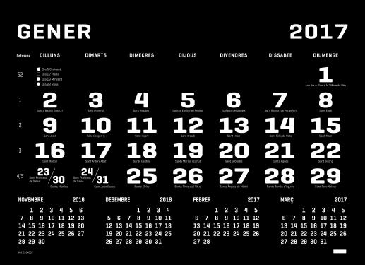 Con planning anual y calendario anual detrás de cada mes, festivos nacionales y CC.AA.