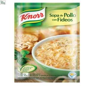 fideos Knorr ahora es de 55 g (antes 57 g)