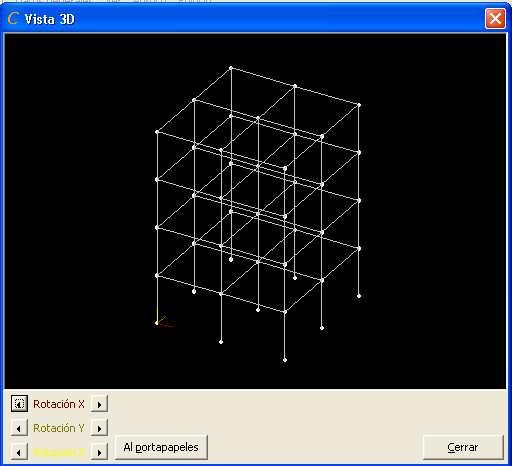 Se puede rotar la estructura para poder visualizarla de mejor manera para ello se selecciona uno de las tres opciones que aparece en la parte inferior de la figura 4.7.
