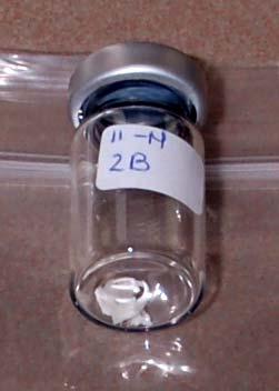 M-5-2-B Sustancia blanquecina de aspecto seco dentro de un vial etiquetado 11-M 2- B, con un peso bruto de 9,1 g, envuelto en papel de aluminio y contenido, junto a dos bolsas vacías una con la