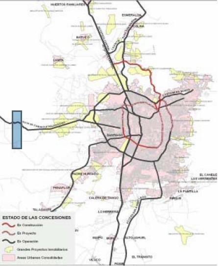 Santiago de Chile: 2001-2010 -163 Km autopistas urbanas -Inversión: 2.
