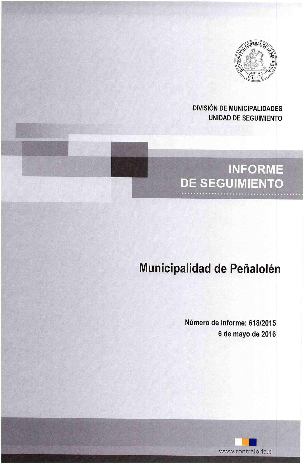 INFORME DE SEGUIMIENTO Municipalidad de Peñalolén Número
