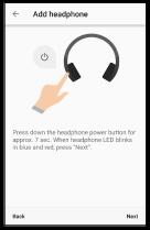 Conexión de los auriculares Sony Inicie la app en su smartphone/iphone y siga el procedimiento inicial de ajuste a