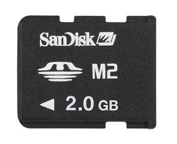 Black SanDisk Flash 2 GB Memory Stick PRO Duo Flash Memory Card SDMSPD-002G 