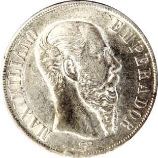 Atractiva. 5000.00 1102. 1 Peso, México, 1866. (KM-388.1). F 800.