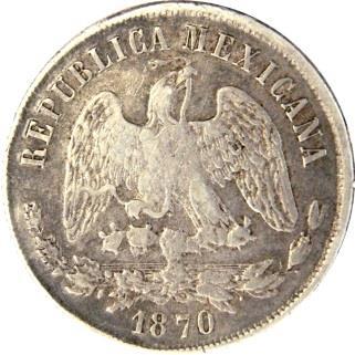 50 Centavos, Durango, 1873, P. (KM- 407.2). Moneda rara. VG 1 1127.