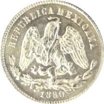 12-13) Zacatecas, 1888, Z; 1896, Z. Condición promedio G/VG. 14) 1 Centavo. NÍQUEL.