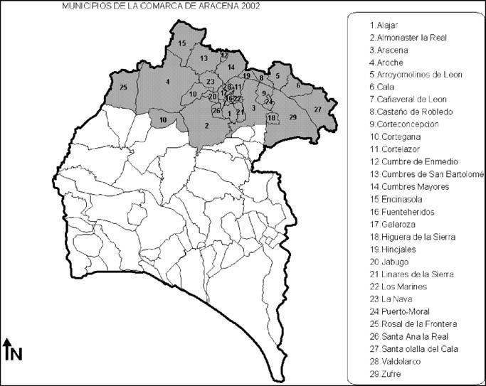 324 El proceso de envejecimiento demográfico en los ámbitos serranos de Andalucía: El caso de la comarca de Sierra de Aracena y Picos de Aroche Fig.