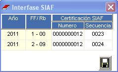 de Certificación y la Secuencia, incorporando el botón Certificación SIAF, el cual permite la modificación de las órdenes que no provienen de Contratos y cuando aún no tienen interfase SIAF.